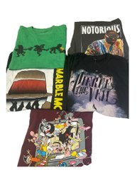 Lot 704 - Lot Of Five Assorted Sizes T-shirts Marble Mouth, Notorious B.I.G