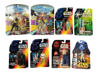 Lot 208KR- STOCKING STUFFER Christmas Gift- New Toys- Star Wars & Star Trek Figure Lot Of 8 For The Collector!