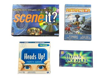 Lot 209KR - Christmas Gifts - New Board Games - Scene It,  Antarctica, Heads Up, Think Of A Word