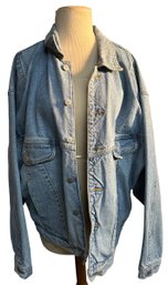 Lot 632 - 1990s Vintage Code Bleu Denim Jean Jacket - Size XL Womens