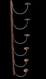 Lot 535 -  Wall Mounted Hat Rack - Quality Wood & Metal - 6 Hats - NICE