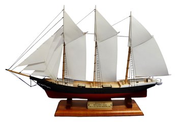 Lot 417- Handcrafted Benjamin Hale Schooner 1882 Three Masted Tall Ship Model - Piel Craftsmen Newburyport