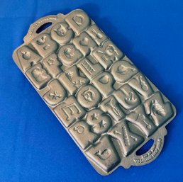 Lot 478- 1985 Cast Iron Alphabet Cookie Mold John Wright - Made In USA