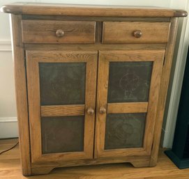 Lot 7: Heavy Oak Bar / Buffet Pie Safe Cabinet - Contents NOT Included