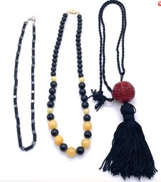 Lot 7- Mixed Lot Of 3 Necklaces - Cinnabar