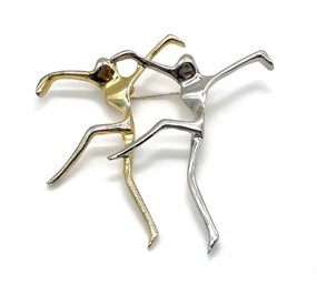 Lot 21- Vintage 70s-80s Modernist Dancing Figures Brooch