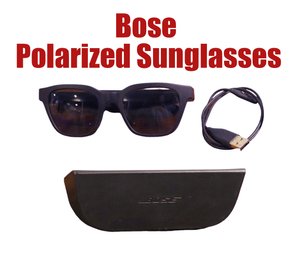 Lot 293-  Bose Frames Tenor - Polarized Sunglasses - Blue Tooth - Case & Cord