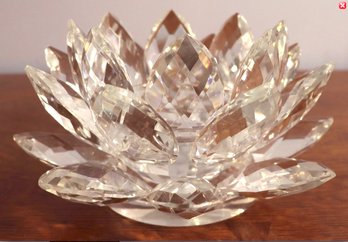 Lot 219- Shannon Crystal Lotus Water Lily Candle Holder - Designs Of Ireland