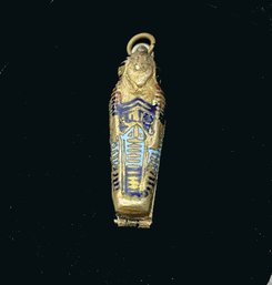 Lot 50- Antique Egyptian Locket With Sarcophagus Charm Pendant