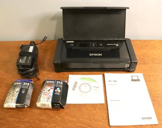 Lot 296-  Epson WF-100 Mobile Wi-fi Printer - Complete With Ink Cartridges