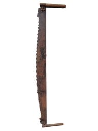 Lot 434- Antique 2 Man Crosscut Tree Saw - Original Unrestored - Primitive Hand Tool
