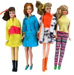 Lot 5SES- 1966 Mattel Barbie Doll - Lot Of 4 With Clothes