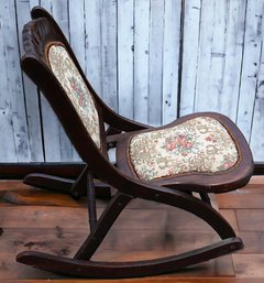 Lot 143- Antique Victorian Mahogany Child's Classic Rocking Chair - Parlor Fireplace Seat