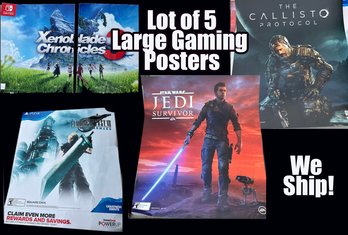 Lot 608 - Lot Of 5 Gaming Posters - Nintendo & PlayStation / Xbox - Store Display