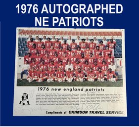 Lot 315- 1976 Signed New England Patriots Team Signed Placard