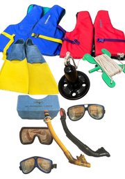 Lot 158 - Boating - Snorkeling - Life Jackets - Boat Anchor - Snorkels - Fins - Goggles Mask - Decor Snorkel