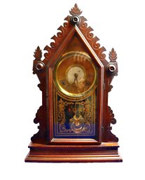 Lot 409- Gingerbread Mantle Clock - Key - Pendulum