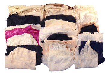 Lot 540 - Vintage Slips - Dress Slips - Half Slips - Basket Full Of Lingerie - 25 - Womens Various Sizes