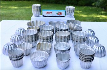 Lot 235 - 1950s Jello Tin Molds Over 75 & HO Gelatin Train Boxcar - Mid Century Dessert Cups