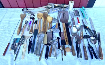 Lot 413- Vintage Utensil Lot - You Need It We Got It! Spatulas Whisks, Graters