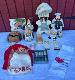 Lot 415- Chef Lot - Decorations, Chefs Hats - 16 Piece Lot