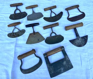 Lot 419- Antique Choppers Lot - 10 Pieces- Vary In Size - Primitive Country Farmhouse Decor