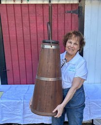 Lot 406- Butter Churner - Old Fashioned - Oak Wood Churn - 41 Inches - Primitive Antique Decor