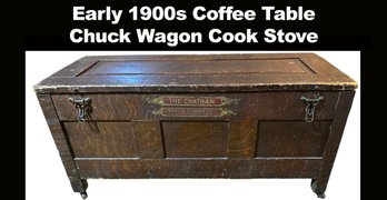 Lot 339 - RARE! Early 1900s Coffee Table - Chuck Wagon Fireless Cook Stove! The Chatham Manson Campbell