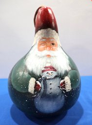 Lot 251 - Unique Beautiful Handpainted Hand Painted Christmas Santa 13 Inch Gourd