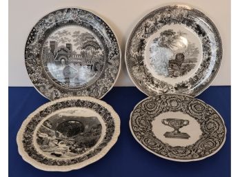 Lot 298- Spode Archive Collection Black & White China Dinner Plates - Copeland - England - Vintage Dishware