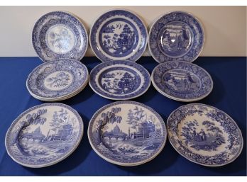 Lot 405- Spode Blue Room Collection Georgian Series China Set  - 14 Dessert Plate Lot - 6 Styles