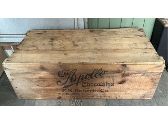 Lot 61- Really Large! The Apollo Chocolates F. H. Roberts Co. Boston, MA Wooden Crate Box - BIG! 40 Inches!