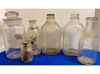 Lot 72- Vintage Hood Glass Milk Bottles Rombult Dairy Lynnfield, MA Hewitts - Lawrence, Ma Lot Of 6