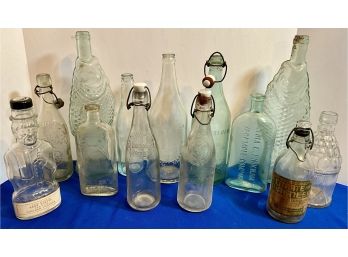 Lot 76- Collection Of Old Glass Bottles - Boston - Everett - Lawrence, MA Lot Of 13
