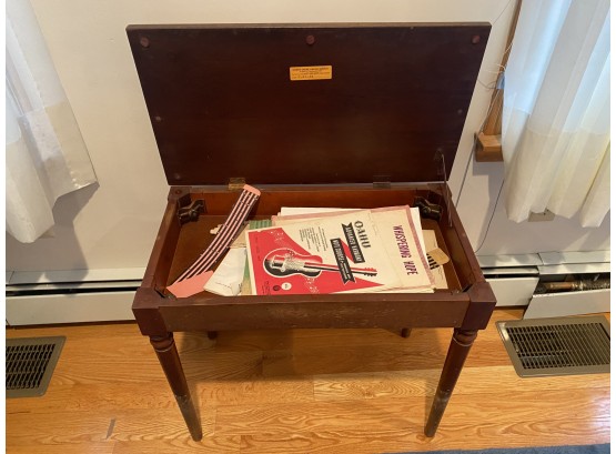 Lot 185 - Piano Bench And Vintage Sheet Music