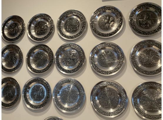 Lot 213- Norway Astri Holthe Pewter Plate Collection Numbered 1987- 2007 - 21 Plates