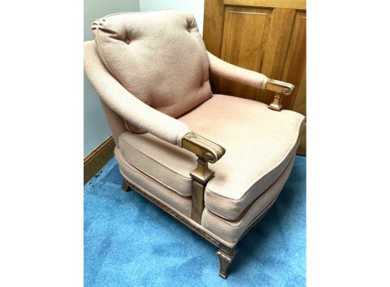 Lot 144- Vintage Pecan Upholstered Sitting Chair