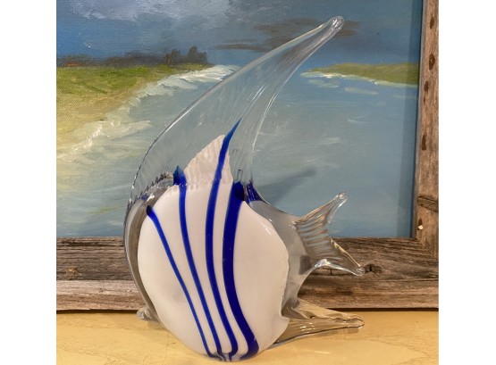 Lot 122 - Ocean's Away! Lobster Nut Crackers, Glass Fish, Metal Butterflies, Ocean Painting