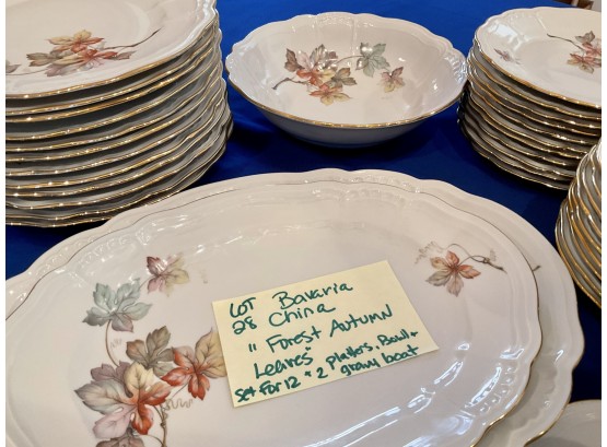 Lot 28 - Autumn Leaves Bavarian China Set For 12 & Serving Pieces Dinnerware