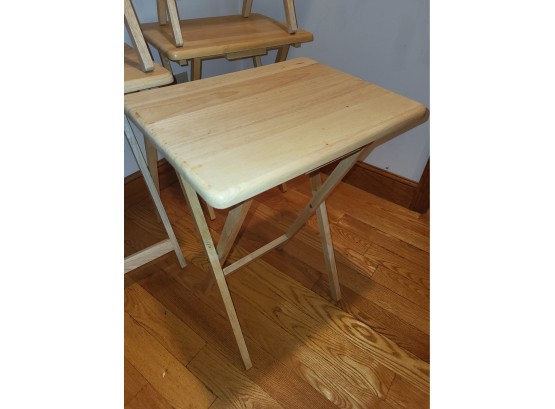 Lot 248 - Lot Of 5 Maple Folding TV Tray Tables