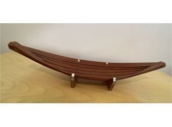 Lot 82 - Large Sleek Danish Modern Teak Wood Fruit Holder 26x14