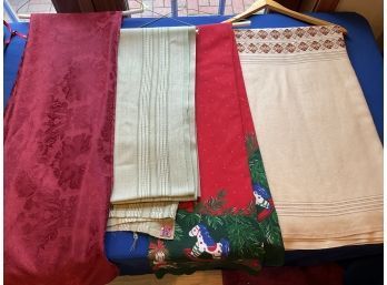 Lot 254- (4) Tablecloths XL - From Dry Cleaners  - HOLIDAY & EVERYDAY