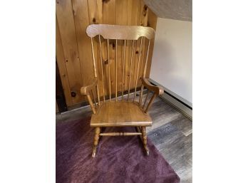 Lot 296 - Vintage Rocking Chair - Maple Rocking Chair - Sturdy - Spindle Back