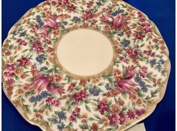 Lot 27- Crown China Mayflower Bavaria Single Plate - Stunning