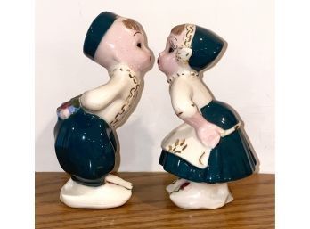 Lot 161 - Vintage Norwegian Kissing Dutch Kids Ceramic Figurines 4 1/2