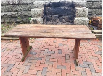 Lot 232 - Weathered Red Cedar Picnic Patio Table  71 Inch X 29 Inch X 29 High Well Built