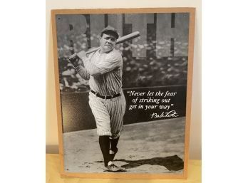 Lot 65- Babe Ruth Collectors Tin Wallhanging New 12 Inches X 16 Inches