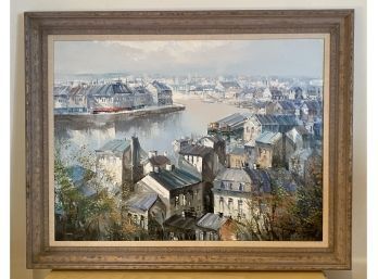 Lot 63 - Stunning Vintage Paris Original Painting D'Alessandro B. La Vie 47 X 37