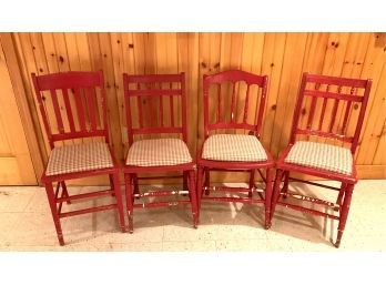 Lot 172- 4 Red Vintage Chairs