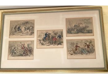 Lot 266 - Historic American War Scenes Prints - Defense Of Bunker Hill - George Washington